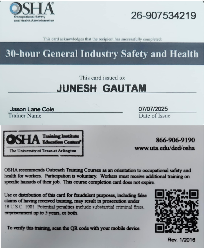 OSHA 30-Hour General Industry Safety and Health